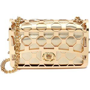⚡ Women's Gold Evening Elegant Exquisite Metal Hollow Clutch Crossbody Handbag